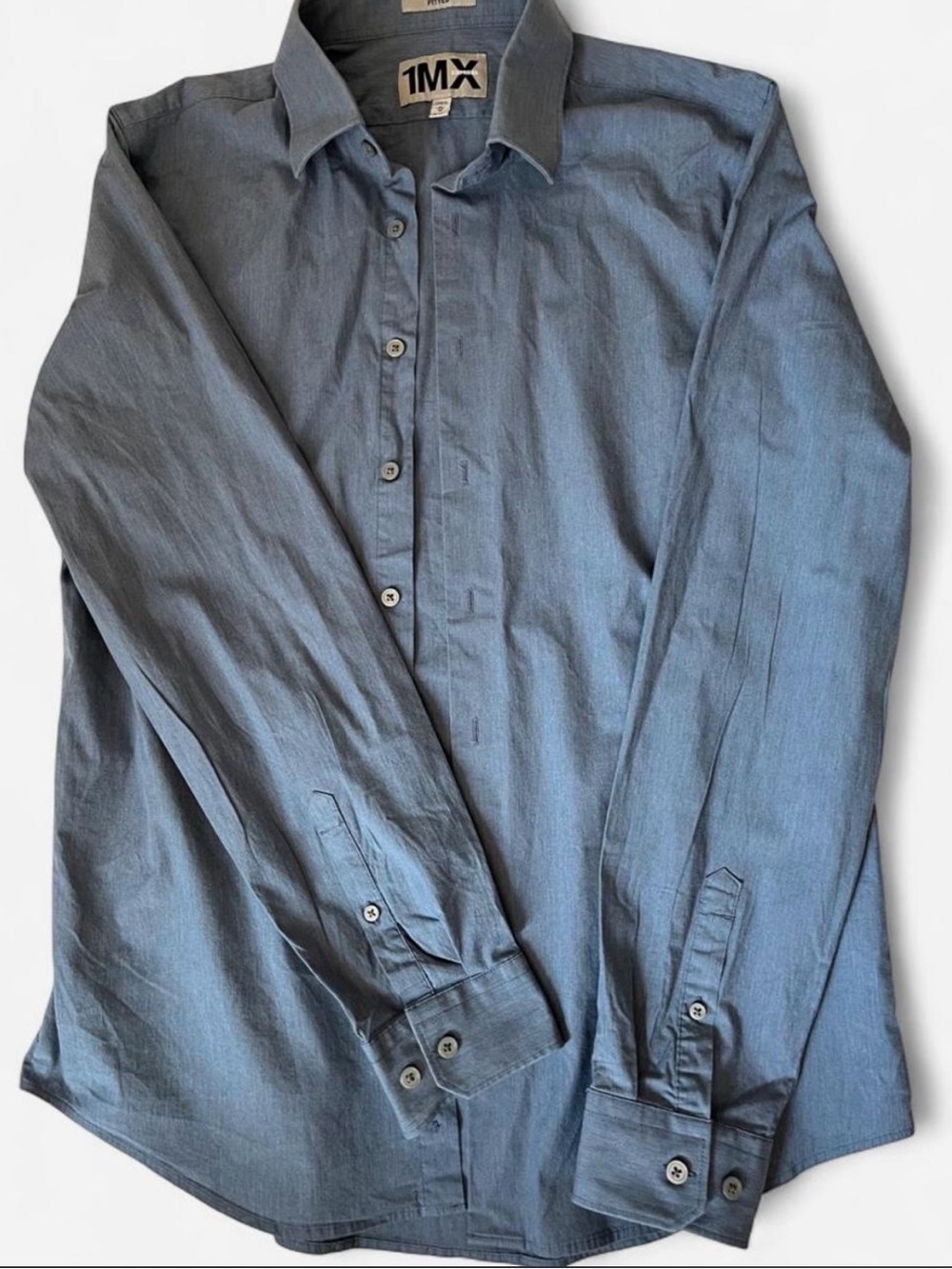Men’s Long-Sleeve Button-Down Shirt in Slate Blue